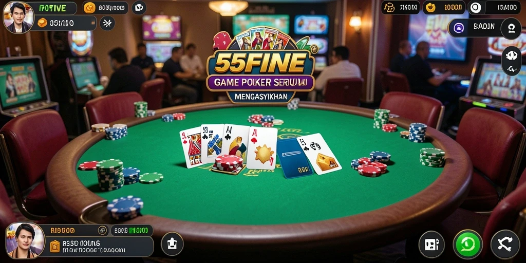 Screenshot gameplay Poker yang menegangkan di 55FIVE.