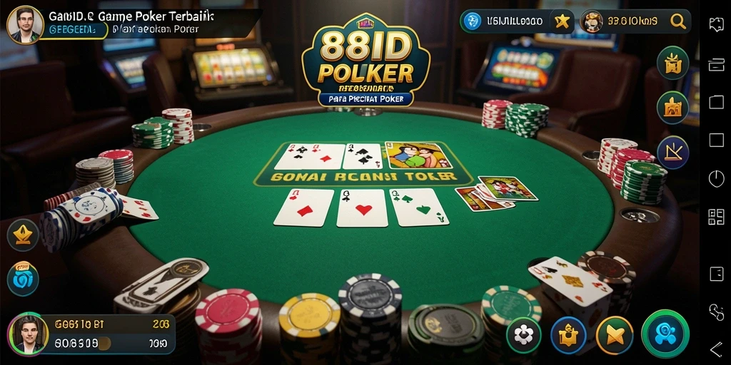 Tampilan utama gameplay Poker 88ID yang menarik.