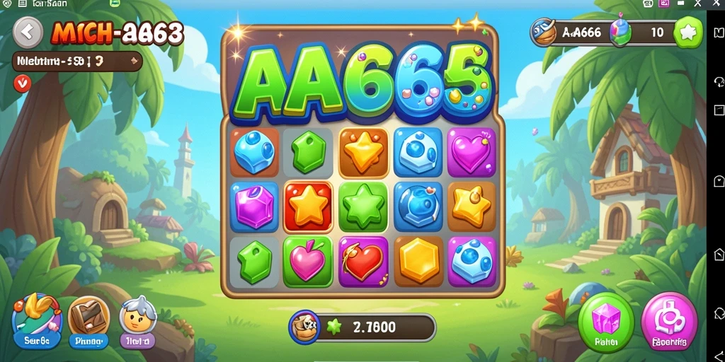 Screenshot gameplay AA666 menunjukkan aksi seru dalam mencocokkan elemen.