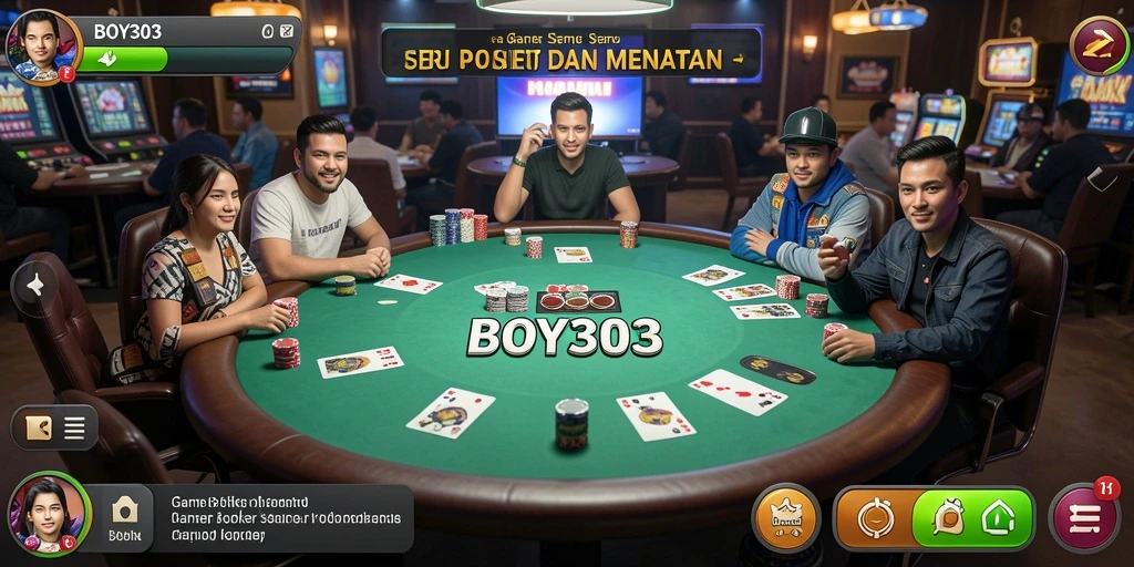 Screenshot gameplay BOY303 yang menunjukkan keseruan bermain Poker.