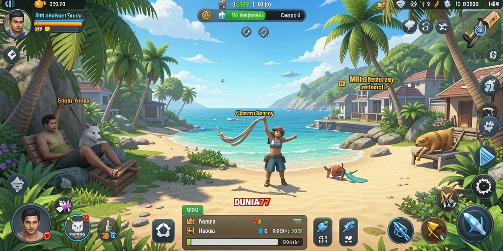 Tampilan gameplay <strong>DUNIA77</strong> yang menawan dan santai.