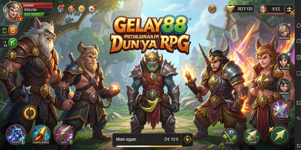 Screenshot utama GELAY88 menampilkan aksi RPG yang mendebarkan.