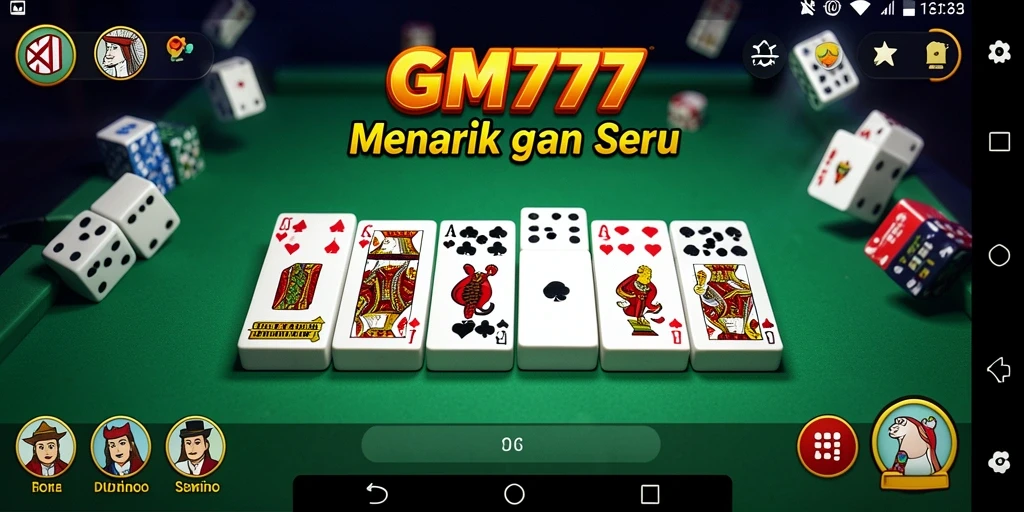 Tangkapan layar GM777 menampilkan aksi seru permainan Domino.