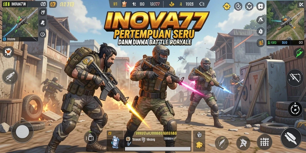 Tampilan seru pertempuran intens dalam <strong>INOVA77</strong> Battle Royale.
