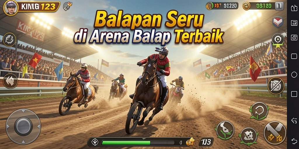 Tampilan gameplay balapan yang seru dan menegangkan di KING123.
