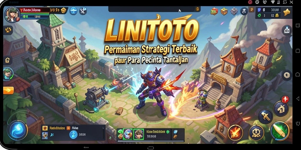 Tangkapan layar <strong>LINITOTO</strong> menampilkan aksi strategi yang intens dan menegangkan.