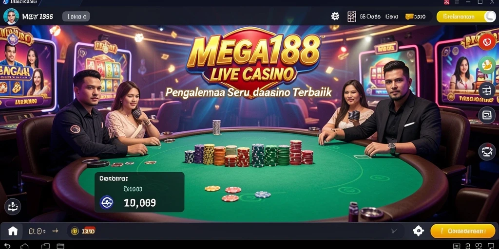 Tampilan gameplay Live Casino yang mendebarkan di MEGA188.