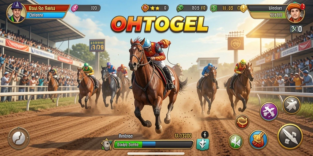 Tampilan gameplay OHTOGEL yang memukau dengan lintasan menantang.
