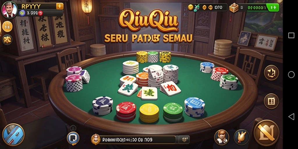 Screenshot gameplay RPYYY menampilkan keseruan permainan QiuQiu.