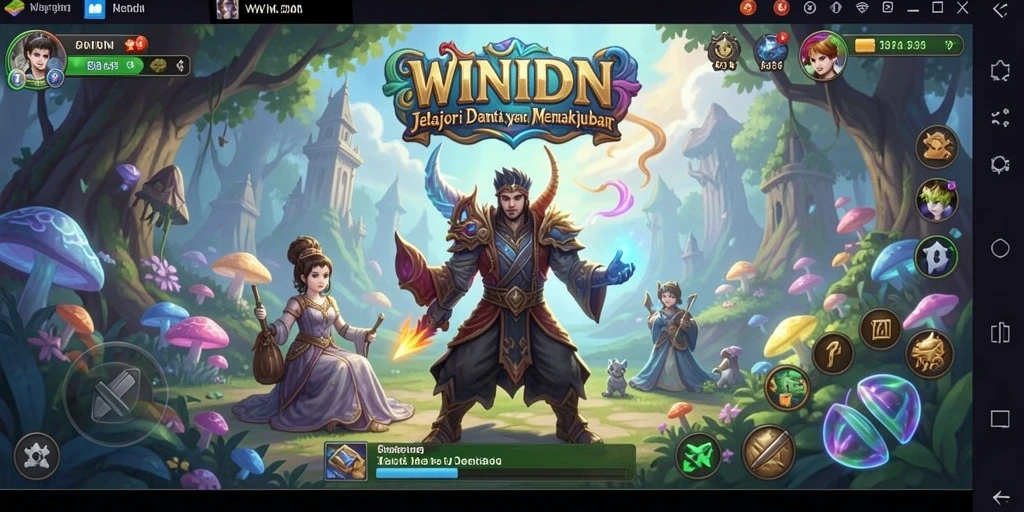 Tampilan gameplay WINIDN yang memukau dalam dunia MMORPG.