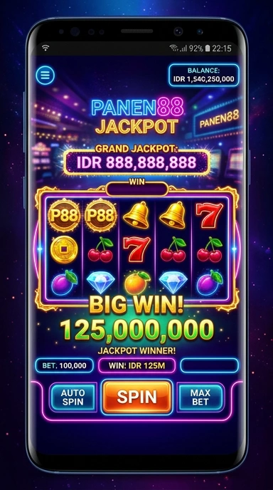 Tampilan utama aplikasi panen88 dengan berbagai kategori.